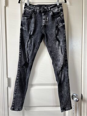Black Acid Wash Women’s Skinny Jeans Boohooman Brand High Waist